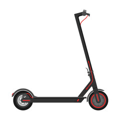 Electric scooter (kick scooter) in side view - isolated vector illustration of eco-friendly sustainable transport
