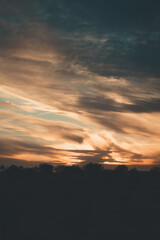 Orange clouds during sunset