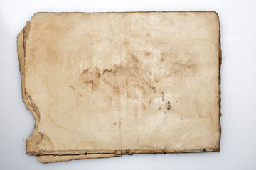 Ancient paper sheet on white background