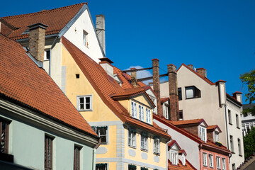 Riga. Bright houses on the Livu Square (Livu - small Baltic-Finnish people who in ancient times inhabited a significant part of the territory of Latvia.)