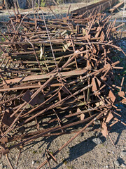 yard of an industrial enterprise. rusty fittings...