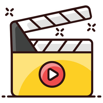 
An icon of clapperboard, action concept style 
