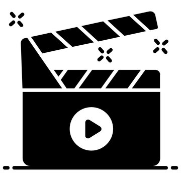 
An icon of clapperboard, action concept style 
