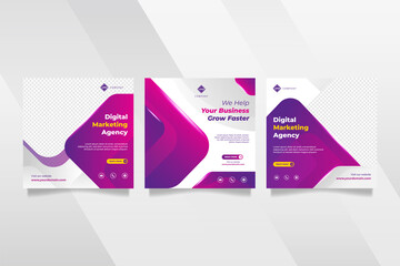 Digital business marketing agency social media post and web banner