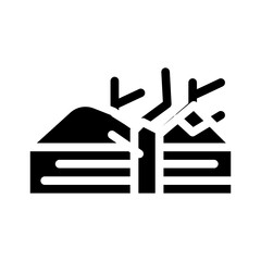 nature drought glyph icon vector symbol illustration