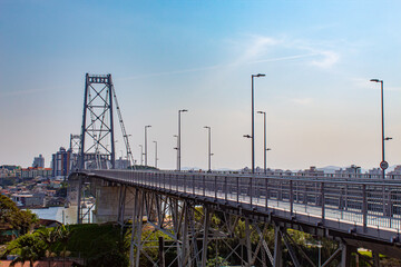 A restaurada Ponte Hercílio Luz, Florianópolis, Santa Catarina, Brasil