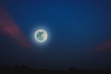 Fototapeta na wymiar full moon over sky