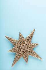 Christmas background in christmas decor, ornament vintage style. Greeting card.