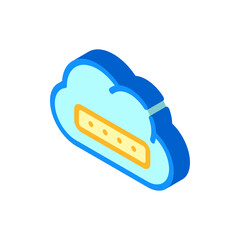 memory cloud storage isometric icon vector illustration