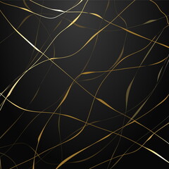 Fototapeta premium Gold marble pattern on black background.