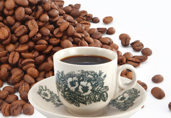 Kopi is a type of traditional coffee local to Singapore and Malaysia. It is a highly caffeinated black coffee served with milk and sugar.