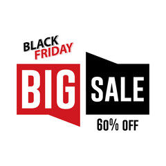 Fototapeta premium Black Friday big sale Discount Voucher and offer banner, poster, tag design template Vector illustration
