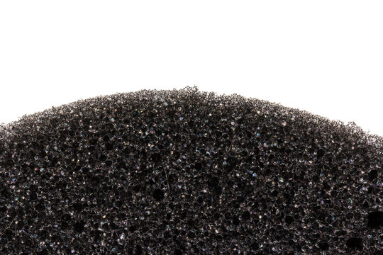 piece of foam rubber.Gray black background texture paralon