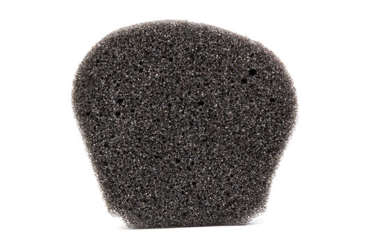piece of foam rubber.Gray black background texture paralon