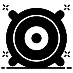 
Electronic woofer in editable style, flat icon design 
