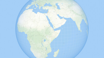 Africa Map. State Borders and Capitals.  Political Borders of African Countries. 3D Illustration.