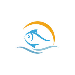 Fish Icon vector illustration logo