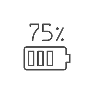 recommend clip art: Battery charge line outline icon