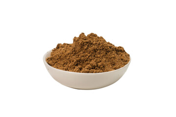 Mix spices in a bowl isolated on white.