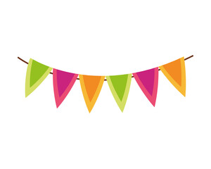 carnival colored garland, festive celebration decoration vector illustration design