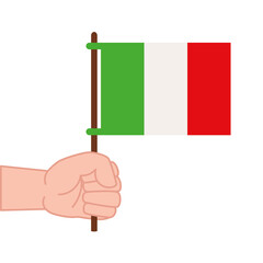 hand with flag of mexico on white background vector illustration design