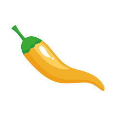 yellow chili pepper vegetable in white background vector illustration design