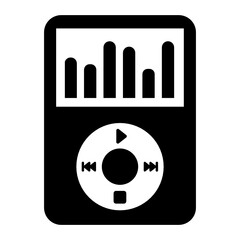 
Portable music player, vector of audio music device 
