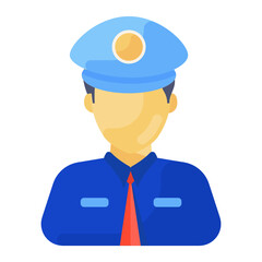 
Trendy vector style of police officer, authoritative person 
