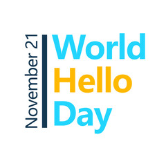 World Hello Day design. Clipart image.