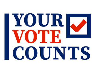 Your Vote Counts design. Clipart image.
