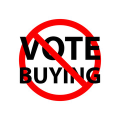 Vote buying stop sign. Clipart image. icon. Clipart image isolated on white background.