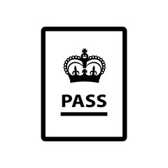 UK passport line icon. Clipart image isolated on white background.