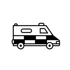 Ambulance UK line icon. Clipart image isolated on white background.