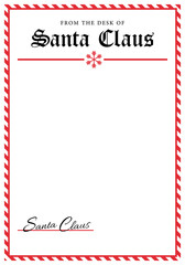 Santa letterhead template clipart image - obrazy, fototapety, plakaty