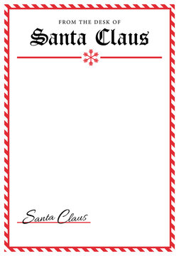 Santa letterhead template clipart image
