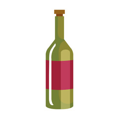 bottle of wine, in white background vector illustration design