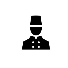 Bellhop glyph icon. Clipart image isolated on white background