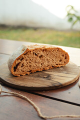 bread on a wooden table