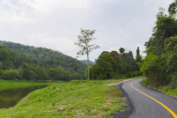 Khao Ruak Reservoir at Namtok Samlan National Park in Saraburi Thailand is a reservoir that tourists come to relax 