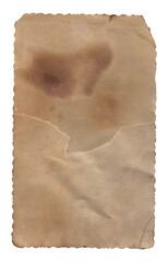 Old vintage texture retro paper with burned edges, stains and scratches background