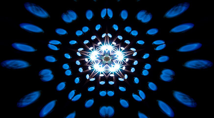 High tech 3D Blue, gold and black abstract background.