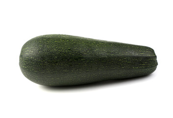 Green zucchini on a white background with space to copy. Trading platform. The concept of proper nutrition.