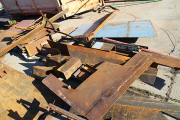 scraps and pieces of metal on the construction site