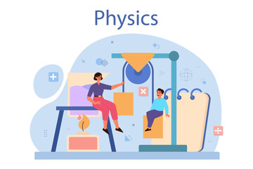Physics school subject concept. Scientist explore electricity,