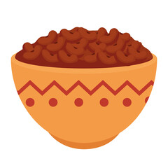 kitchen bowl with delicious beans on white background vector illustration design