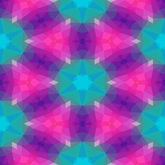mosaic kaleidoscope jewel seamless pattern texture background - color hot pink magenta purple green blue