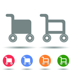 Filled and empty cart icon vector logo isolated on background