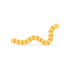 Cute worm icon. Cartoon earthworm vector illustration isolated on white.