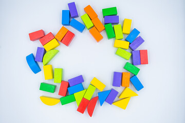 Untidy variety colorful blocks  with copy space