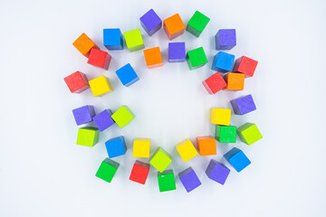 Untidy variety colorful blocks  with copy space